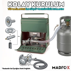 Madfox Blaze Pro Kamp Tipi Portatif Gazlı Soba