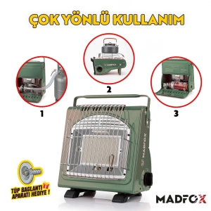 Madfox Blaze Pro Kamp Tipi Portatif Gazlı Soba